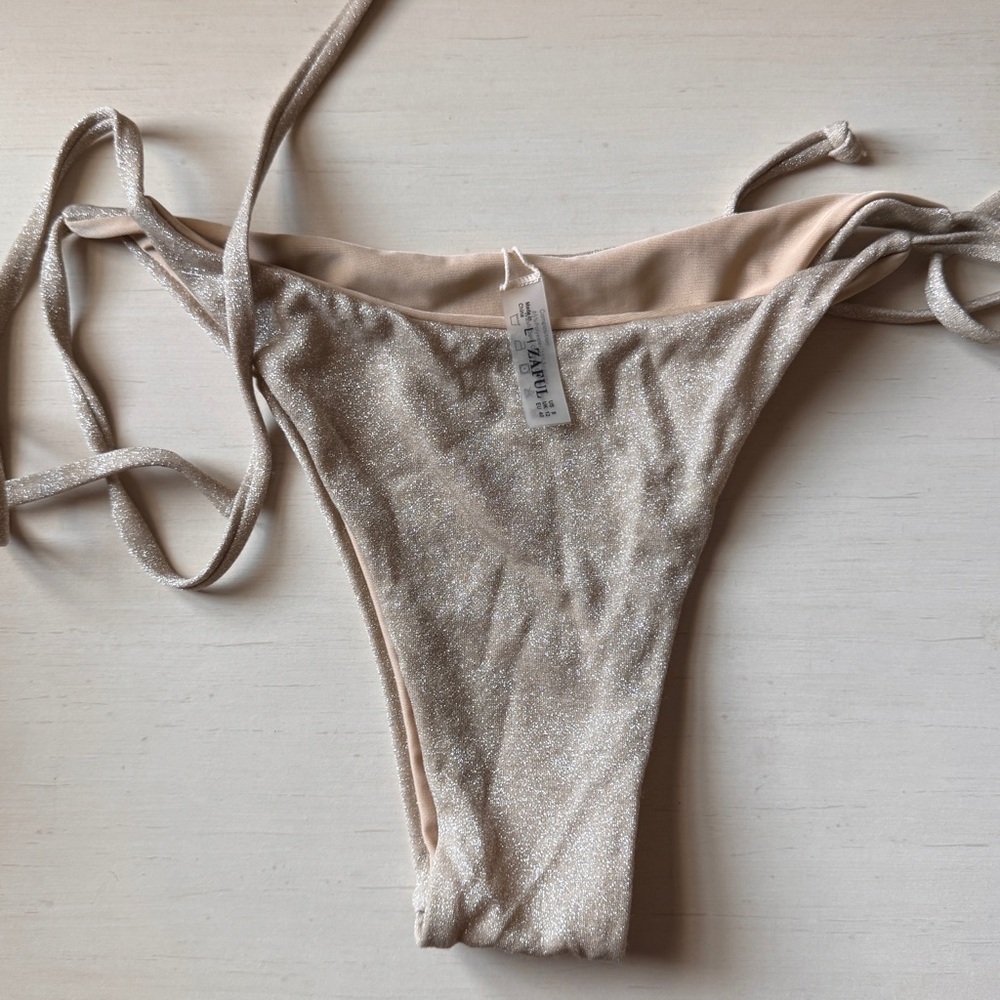 Zaful Silver Bikini Tie-Side Swimwear